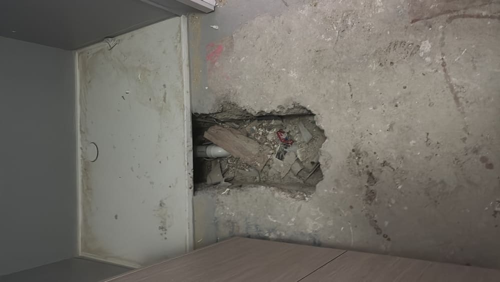 Slab requires patching, recorded during a PCI inspection in Beveridge