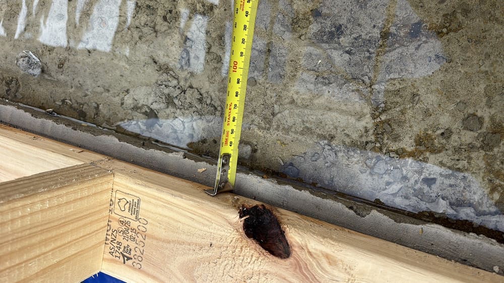 Trimming required, recorded during a slab pre-pour inspection in Beveridge